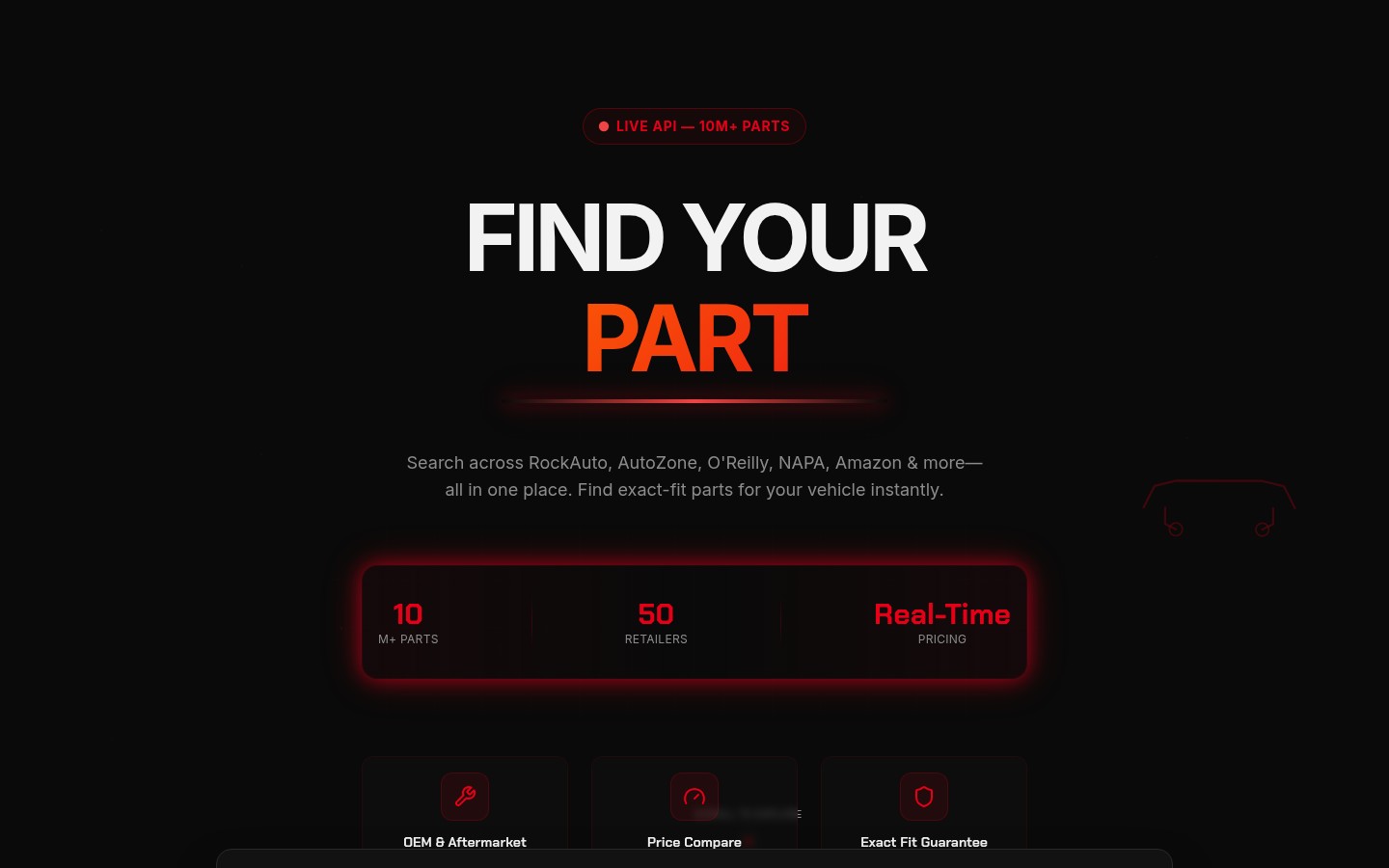 Car Part Finder — auto parts search engine with VIN decoder